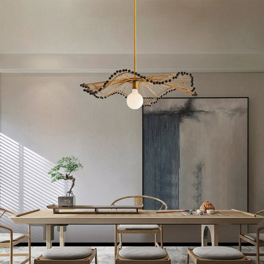 Handmade Rattan Art Chandelier