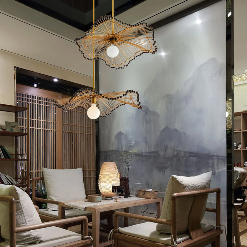 Handmade Rattan Art Chandelier