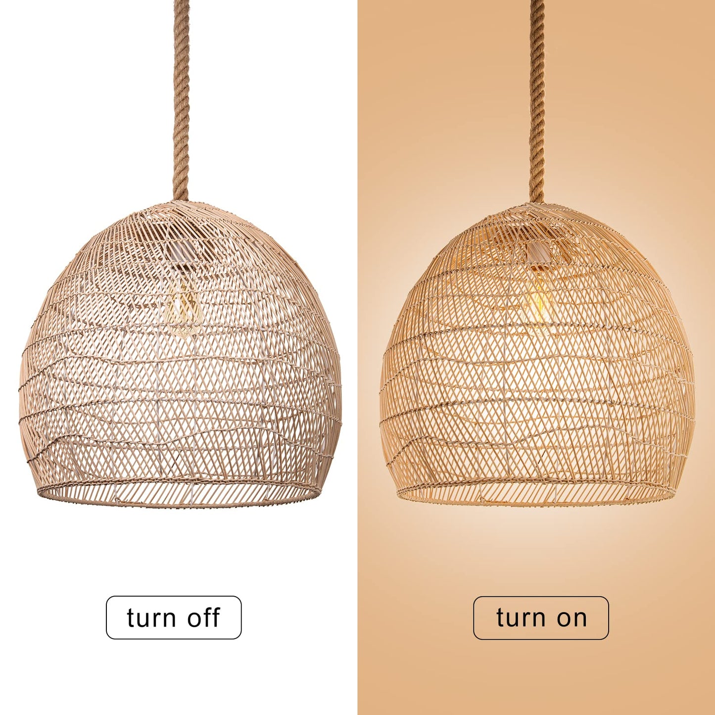 Nordic Rattan Rope Cord Pendant