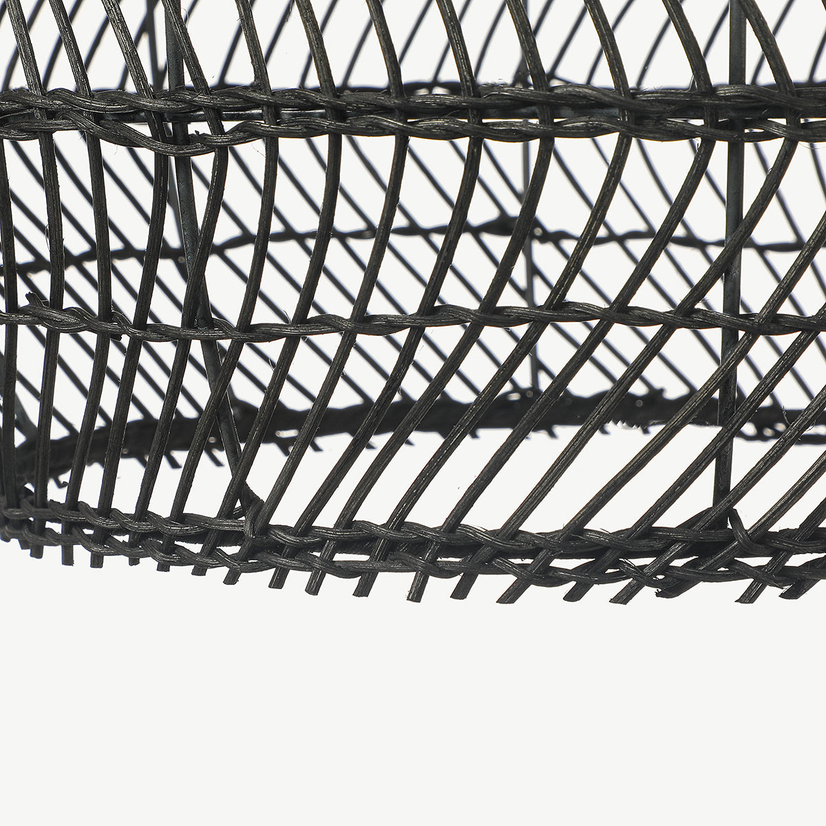 Black Rattan Basket Pendant Shade