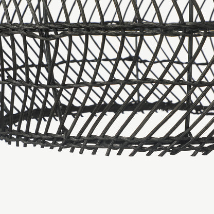 Black Rattan Basket Pendant Shade