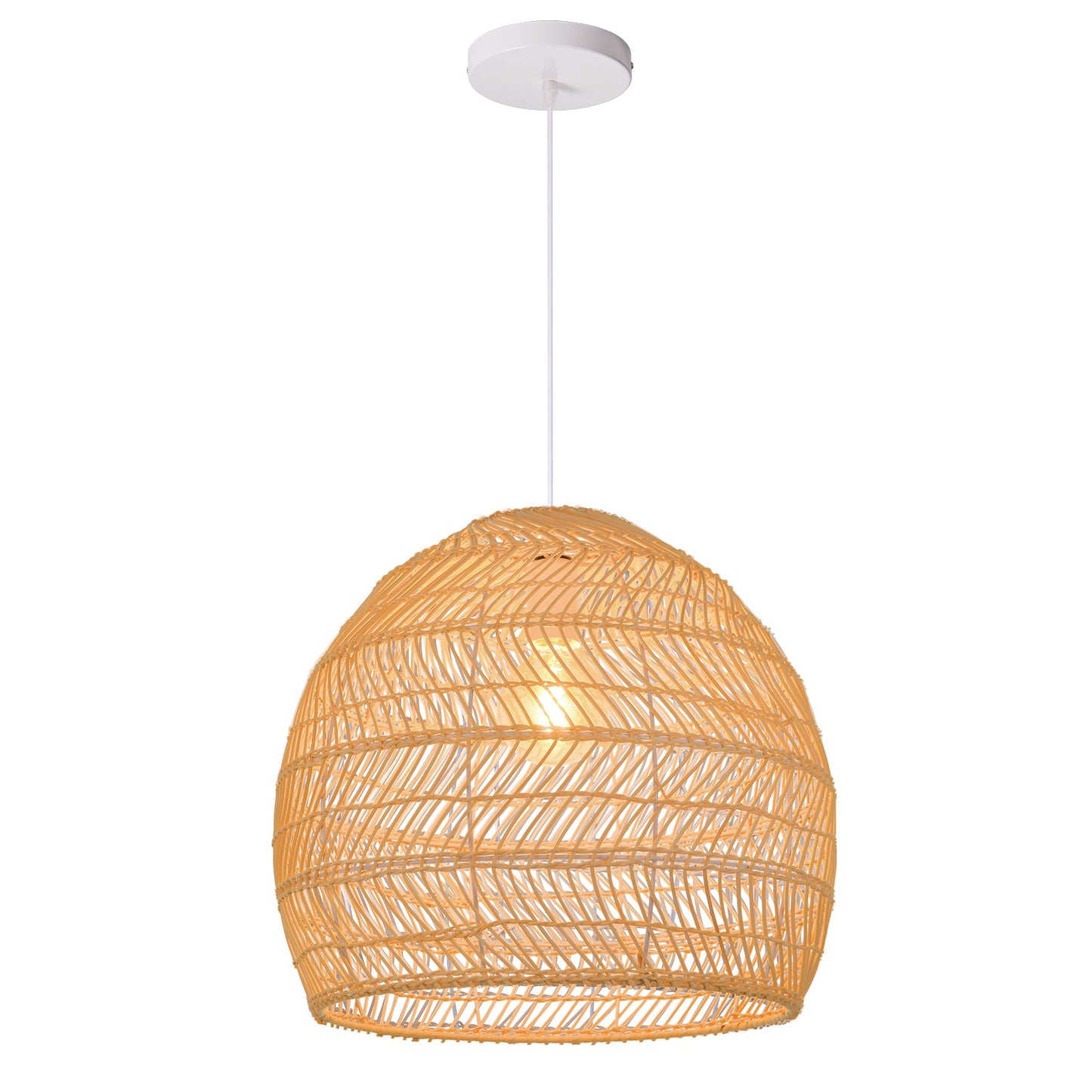 Hand-Woven Rattan Dome Pendant