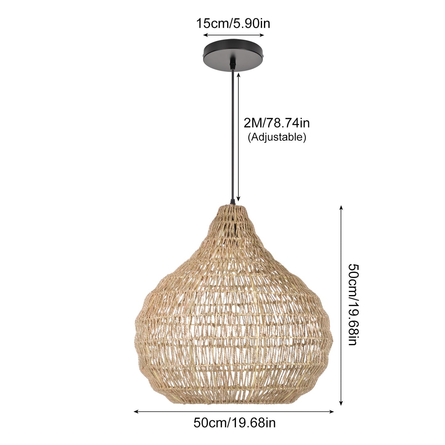 Traditional Woven Shade Pendant Light