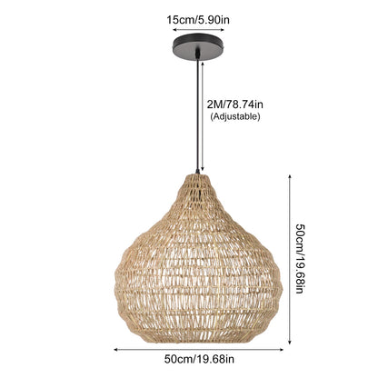 Traditional Woven Shade Pendant Light