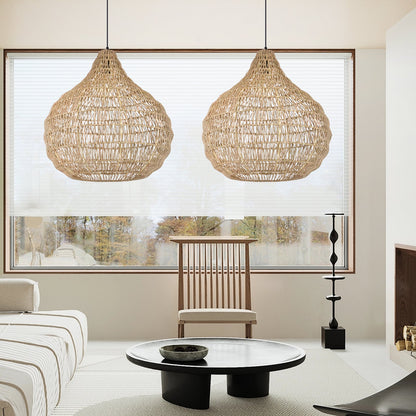 Traditional Woven Shade Pendant Light