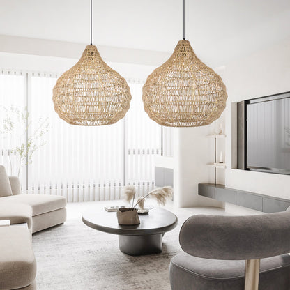 Traditional Woven Shade Pendant Light