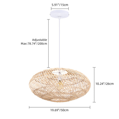 Rattan Woven Lantern Chandelier
