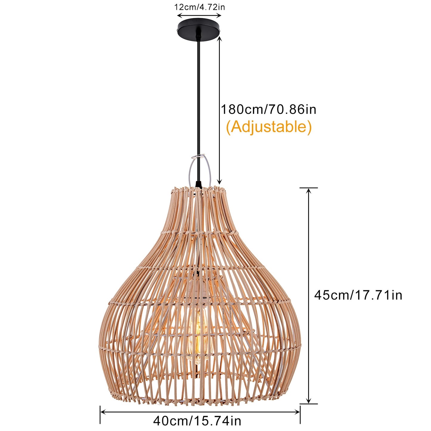 Rattan Gourd Pendant Light