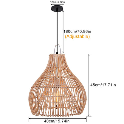 Rattan Gourd Pendant Light