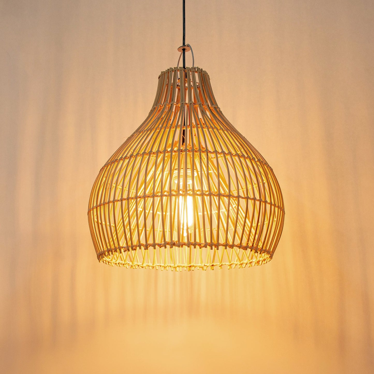 Rattan Gourd Pendant Light