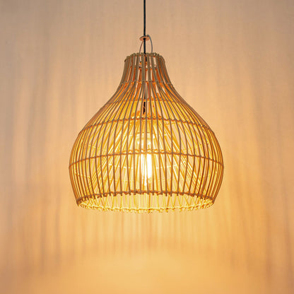 Rattan Gourd Pendant Light