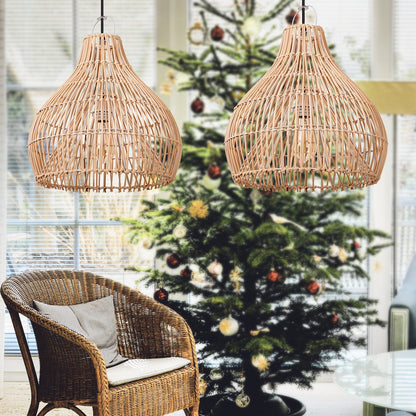Rattan Gourd Pendant Light