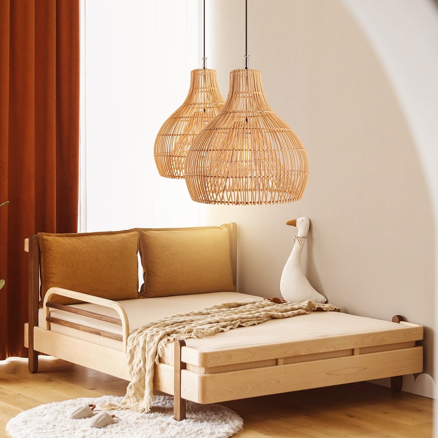 Rattan Gourd Pendant Light
