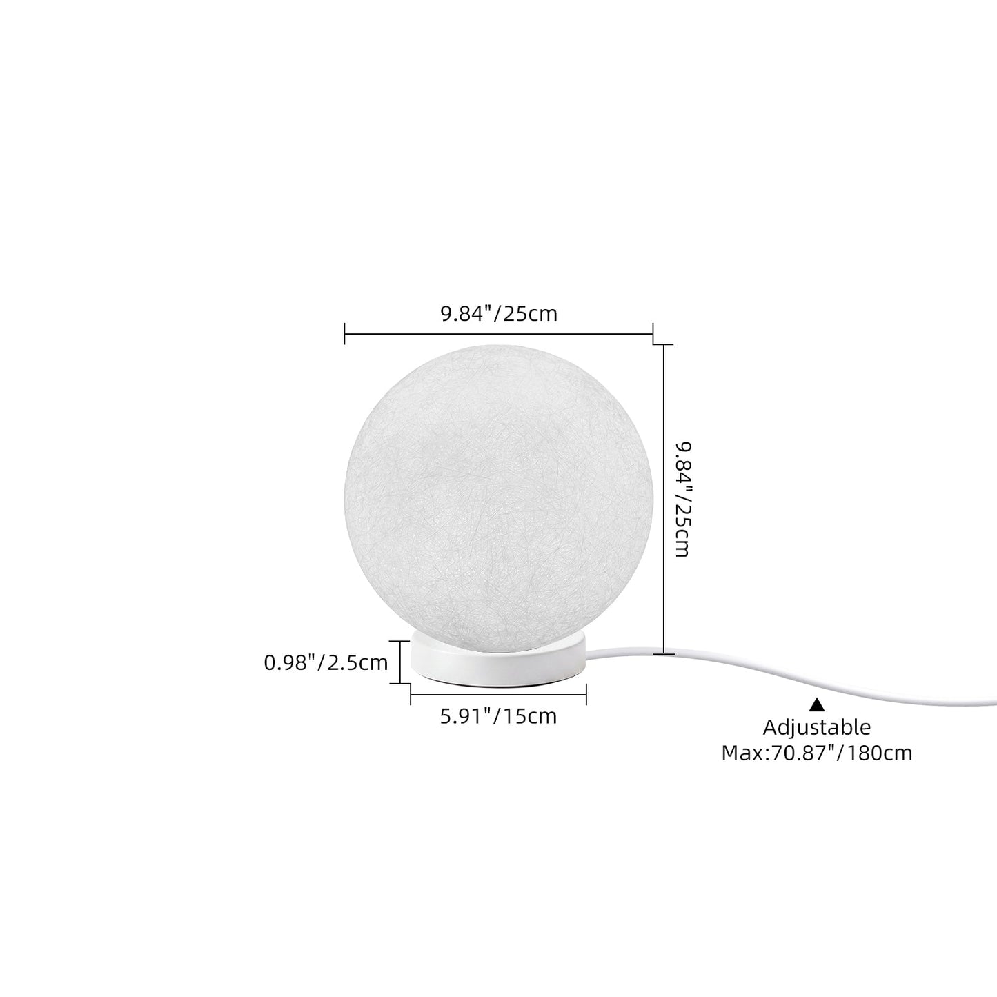 Hemp Fibre Moon Globe Pendant Light