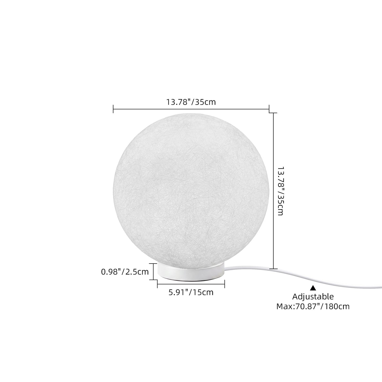 Hemp Fibre Moon Globe Pendant Light