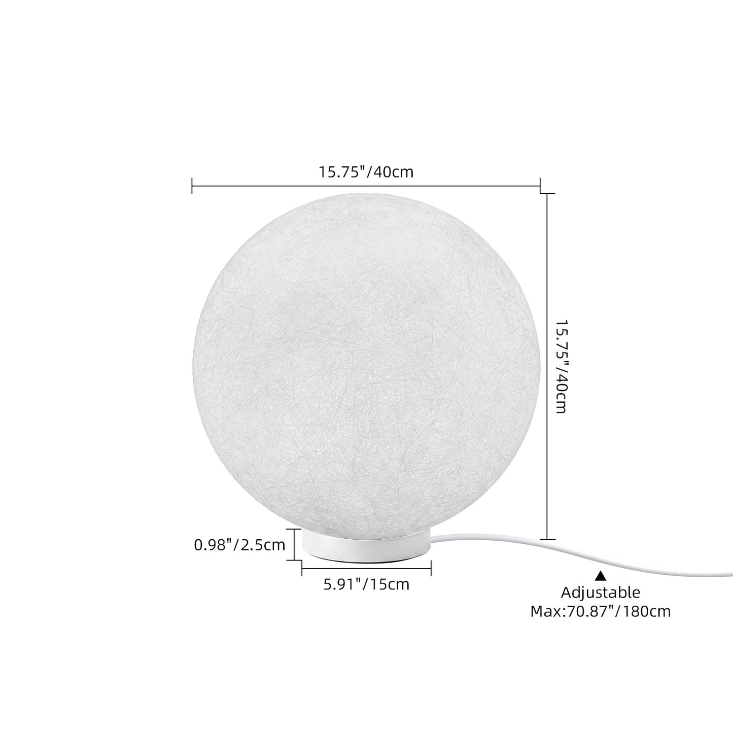 Hemp Fibre Moon Globe Pendant Light