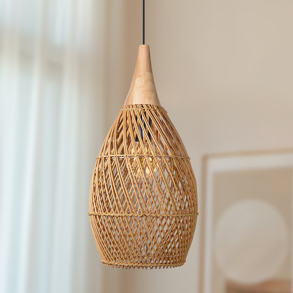 Wabi-Sabi Retro Rattan Pendant Light