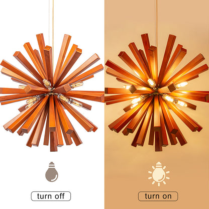 Solid Wood Starburst Chandelier