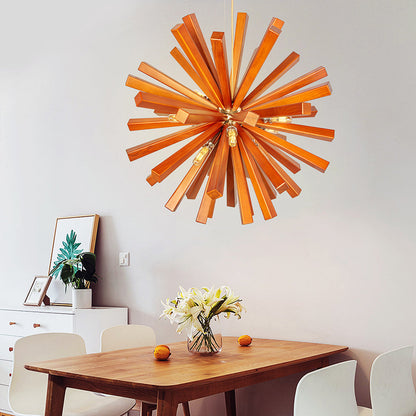 Solid Wood Starburst Chandelier