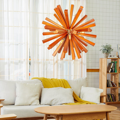 Solid Wood Starburst Chandelier