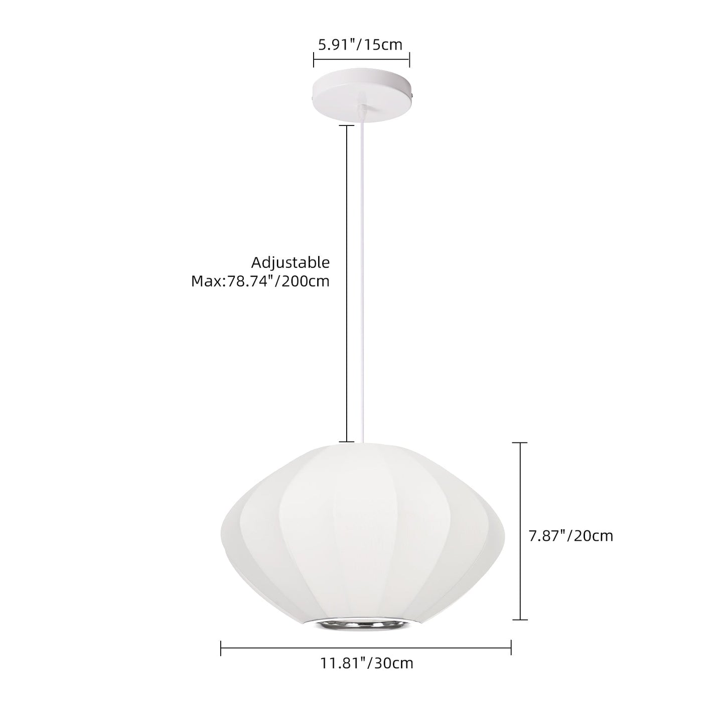 Silk Bubble Saucer Pendant Light