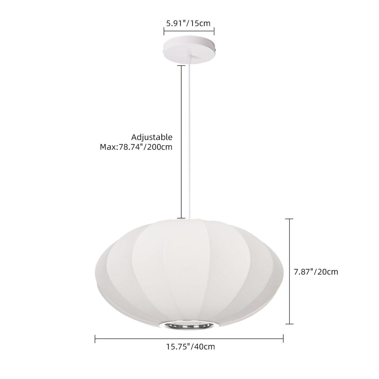 Silk Bubble Saucer Pendant Light