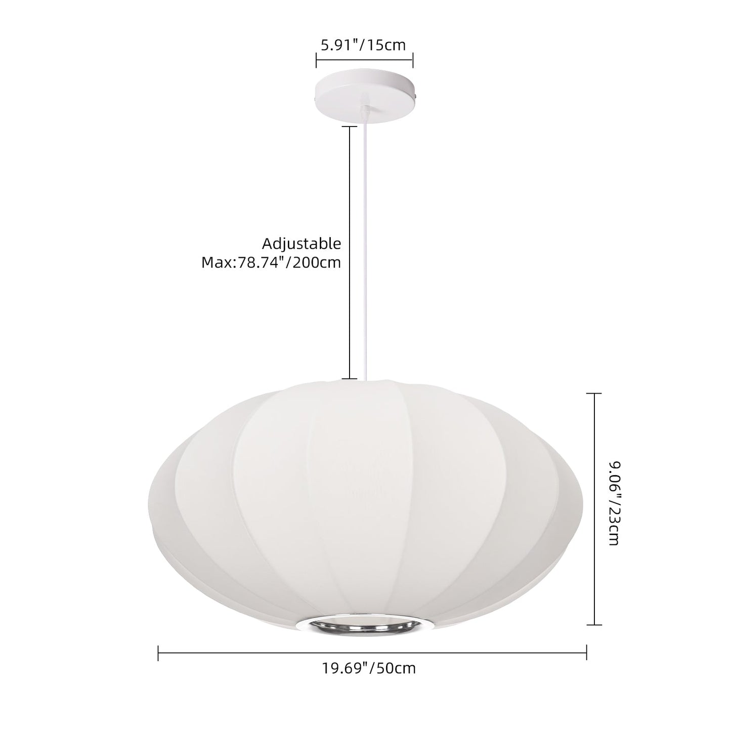 Silk Bubble Saucer Pendant Light