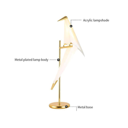 Gold Metal Bird Desk Lamp