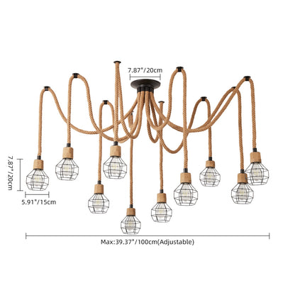 Hemp Rope Spider Chandelier