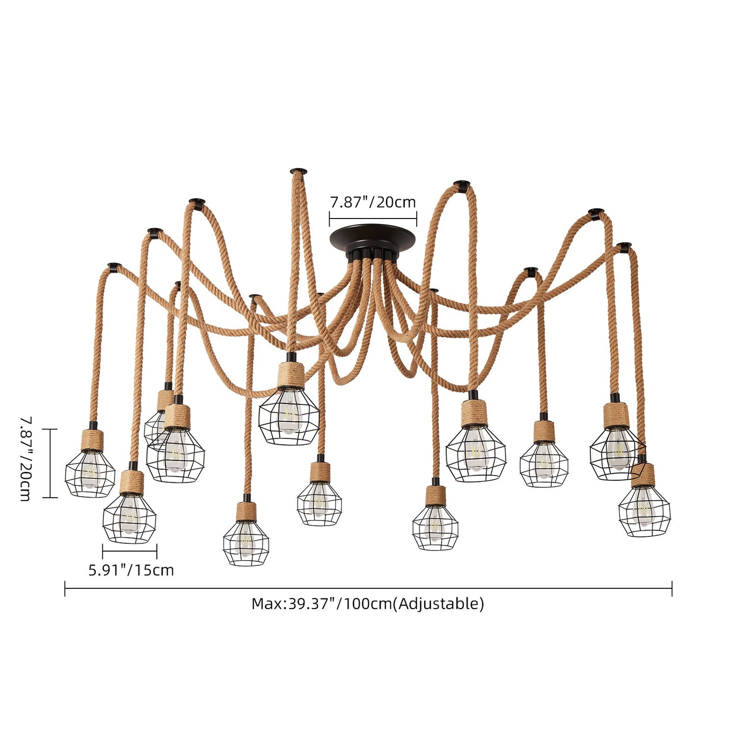 Hemp Rope Spider Chandelier