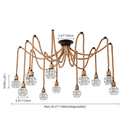 Hemp Rope Spider Chandelier