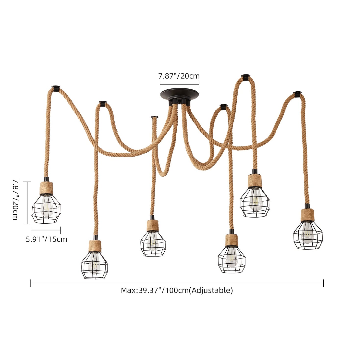 Hemp Rope Spider Chandelier