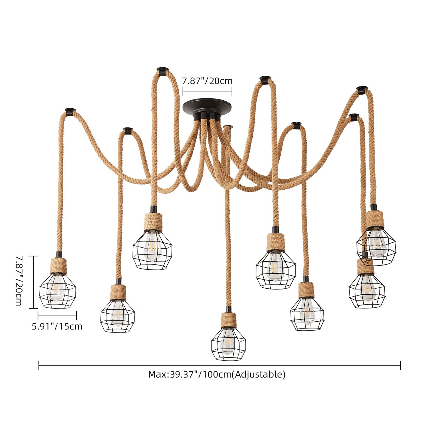 Hemp Rope Spider Chandelier