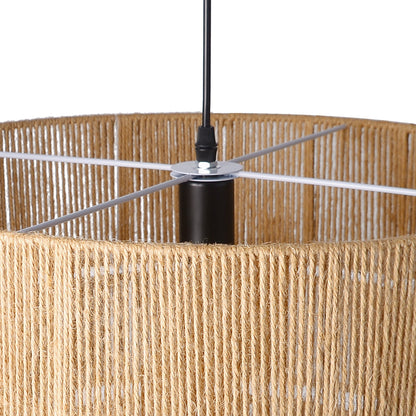 Three-Tier Jute Rope Drum Chandelier