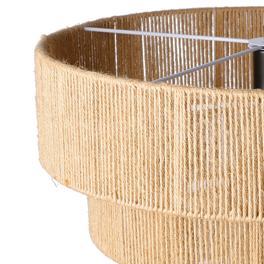 Three-Tier Jute Rope Drum Chandelier