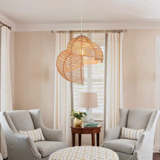 Woven Rattan Ribbon Pendant Light