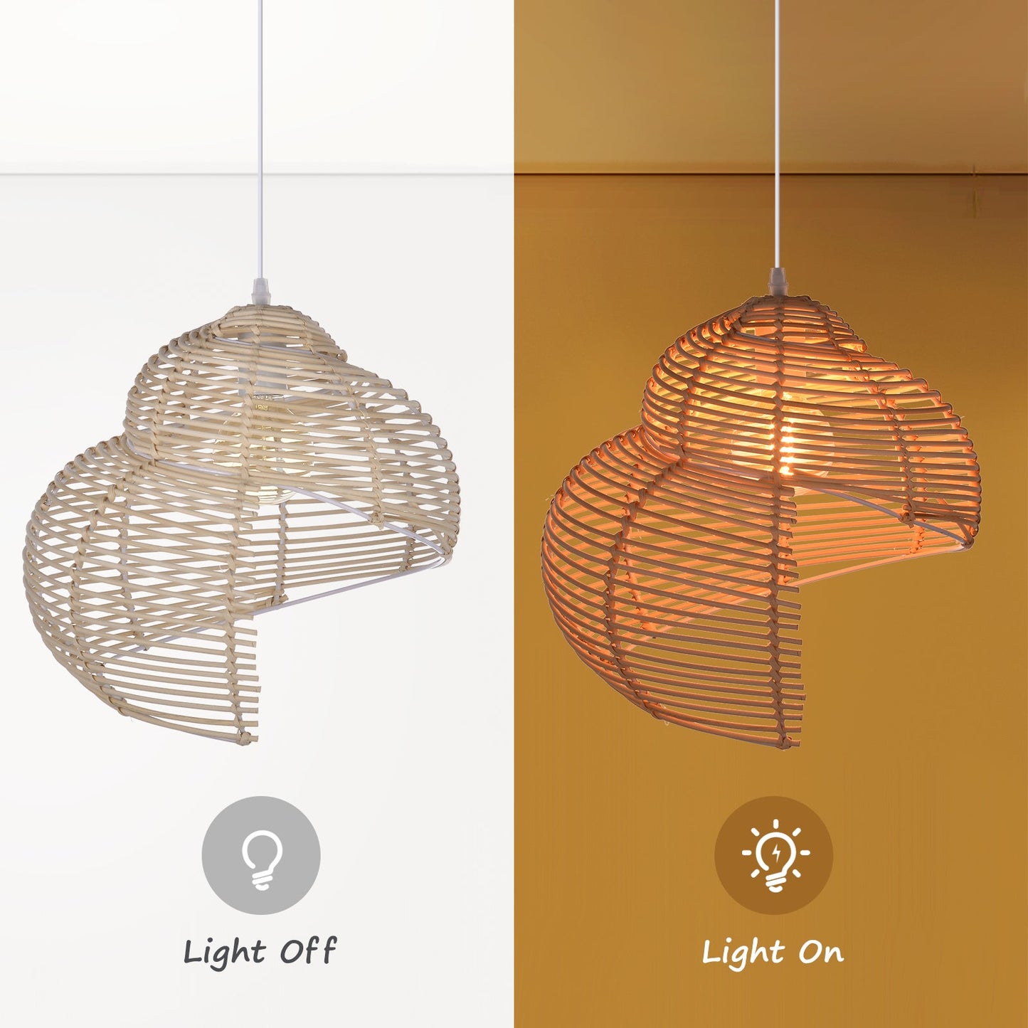 Woven Rattan Ribbon Pendant Light