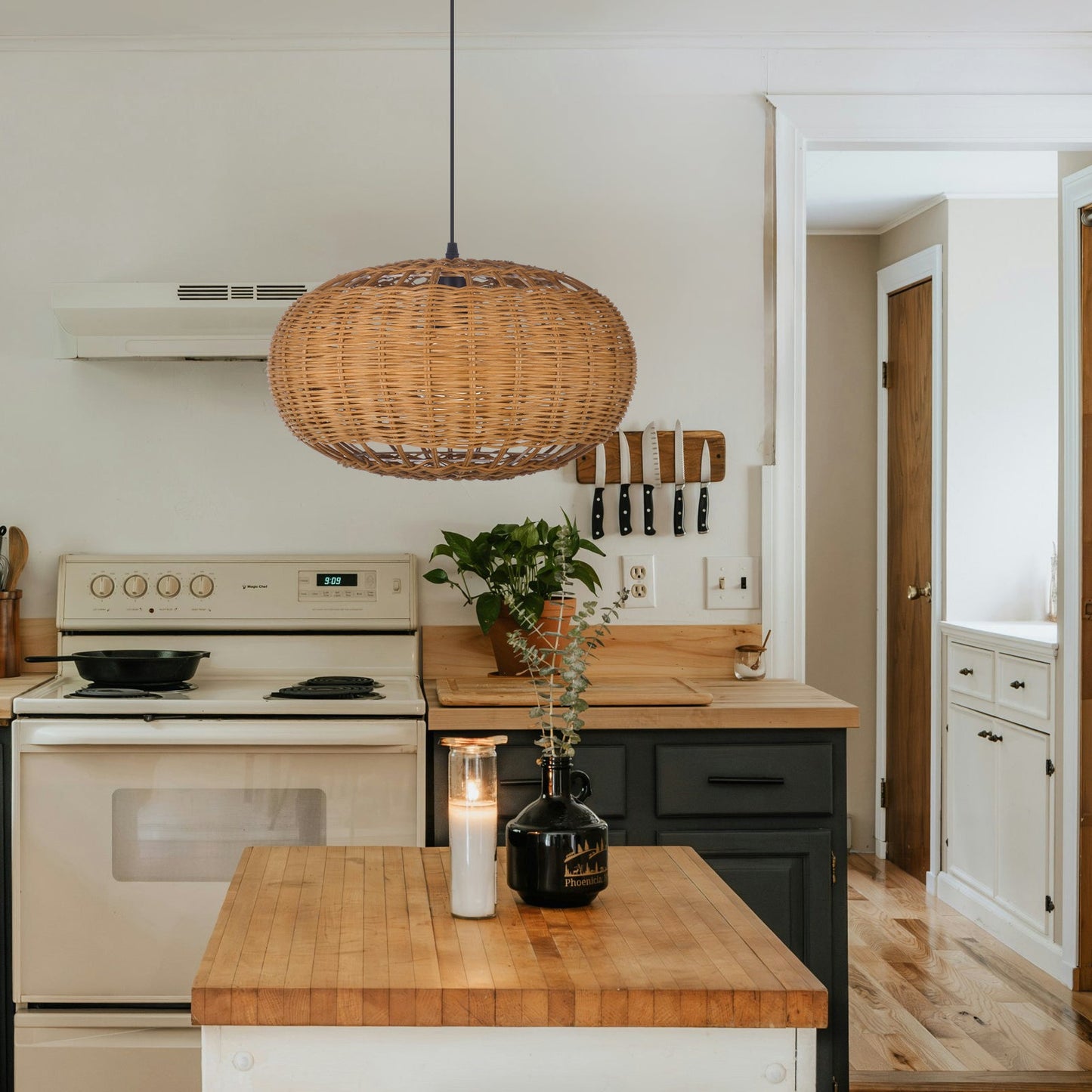Wabi-Sabi Rattan Chandelier