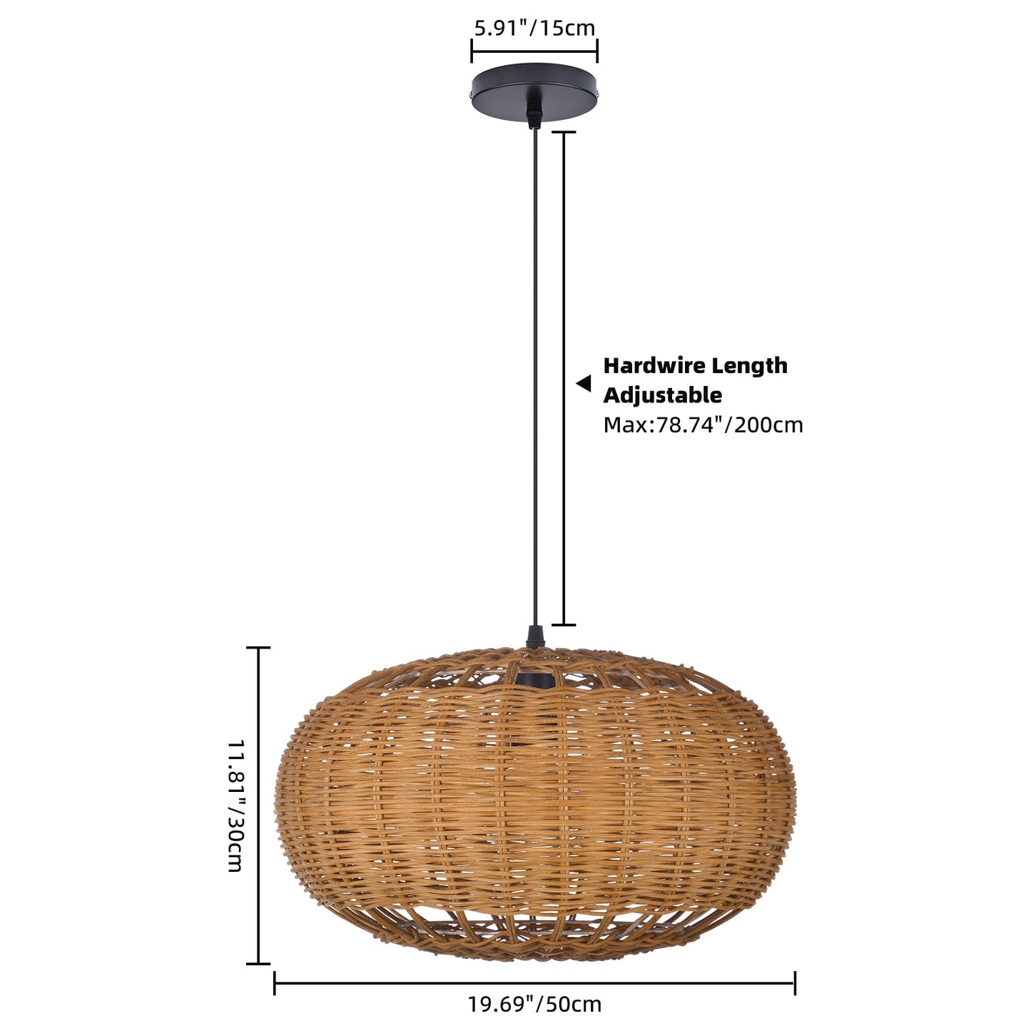 Wabi-Sabi Rattan Chandelier