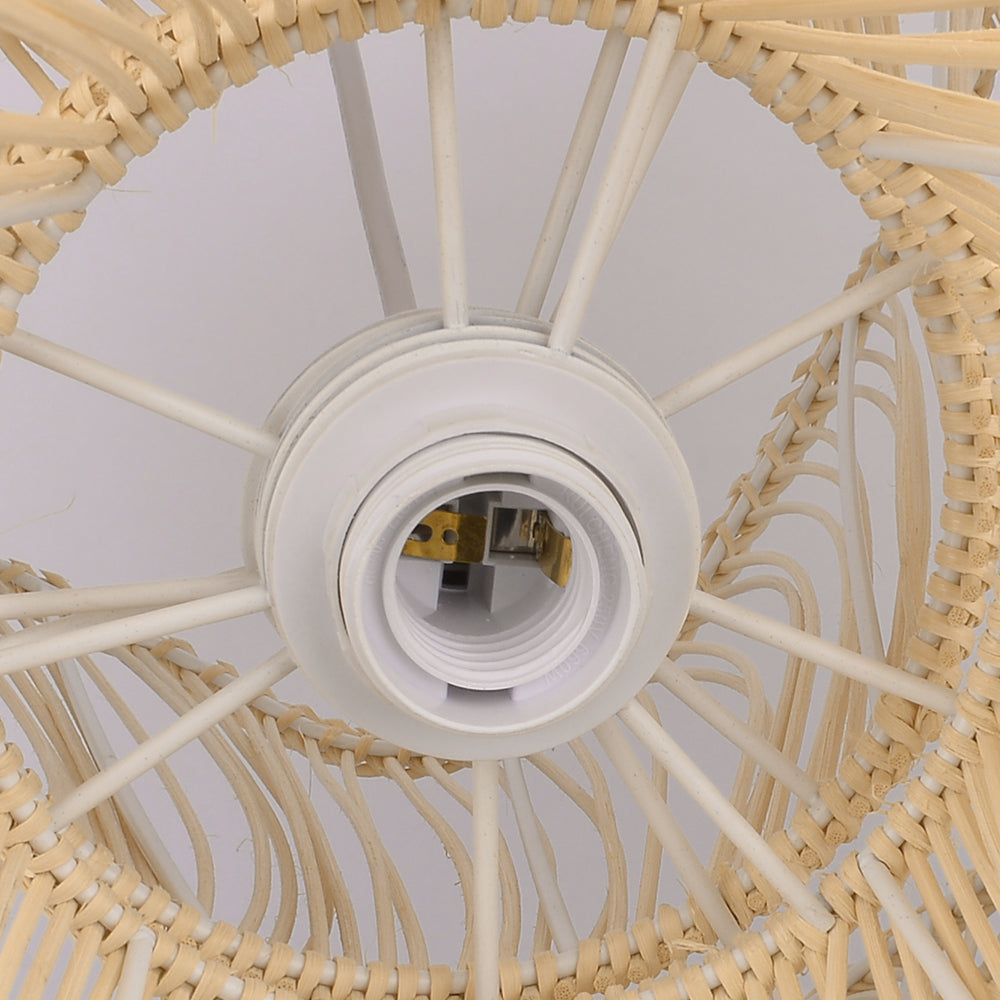 Flower Rattan Wicker Pendant Light