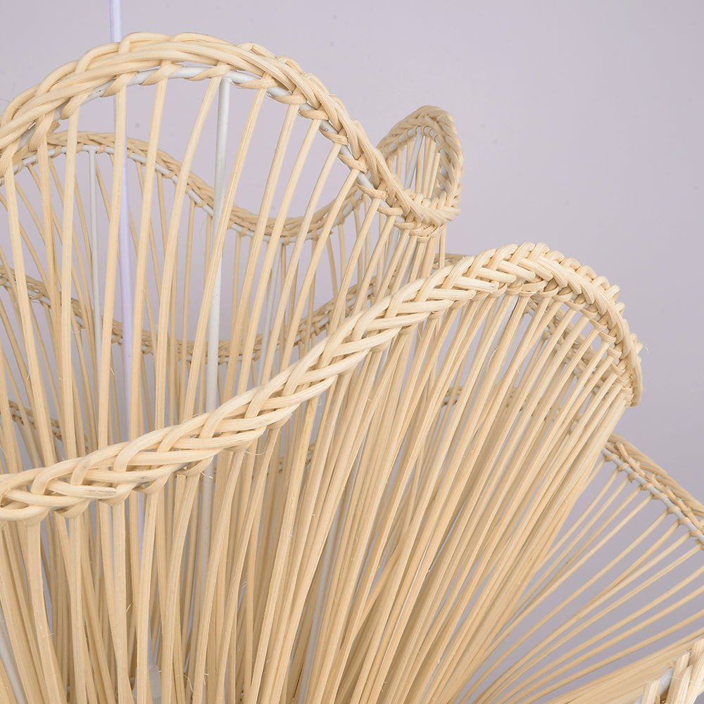 Flower Rattan Wicker Pendant Light