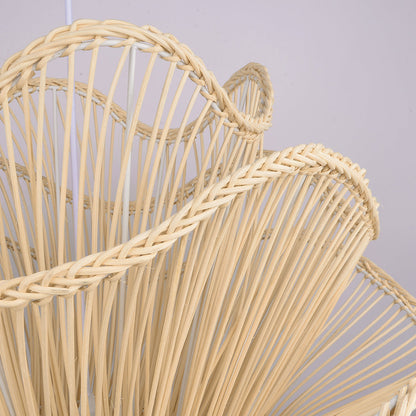 Flower Rattan Wicker Pendant Light