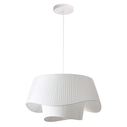 Layered Wavy Pleated Fabric Pendant