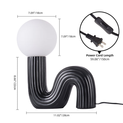 Memphis Wavy Ribbed Ceramic Table Lamp