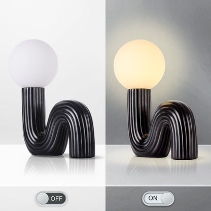 Memphis Wavy Ribbed Ceramic Table Lamp