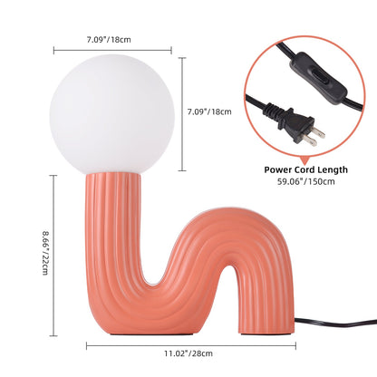 Memphis Wavy Ribbed Ceramic Table Lamp
