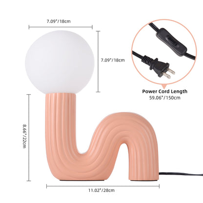 Memphis Wavy Ribbed Ceramic Table Lamp