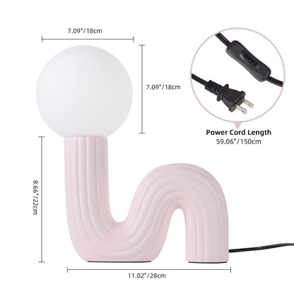 Memphis Wavy Ribbed Ceramic Table Lamp