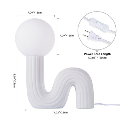 Memphis Wavy Ribbed Ceramic Table Lamp