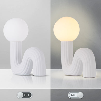 Memphis Wavy Ribbed Ceramic Table Lamp